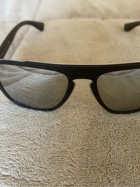 Versace Black Aviator-Style Sunglasses with Gray Lenses